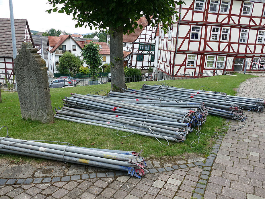 Einrüstung des Kircheninnenraumes (Foto: Karl-Franz Thiede)